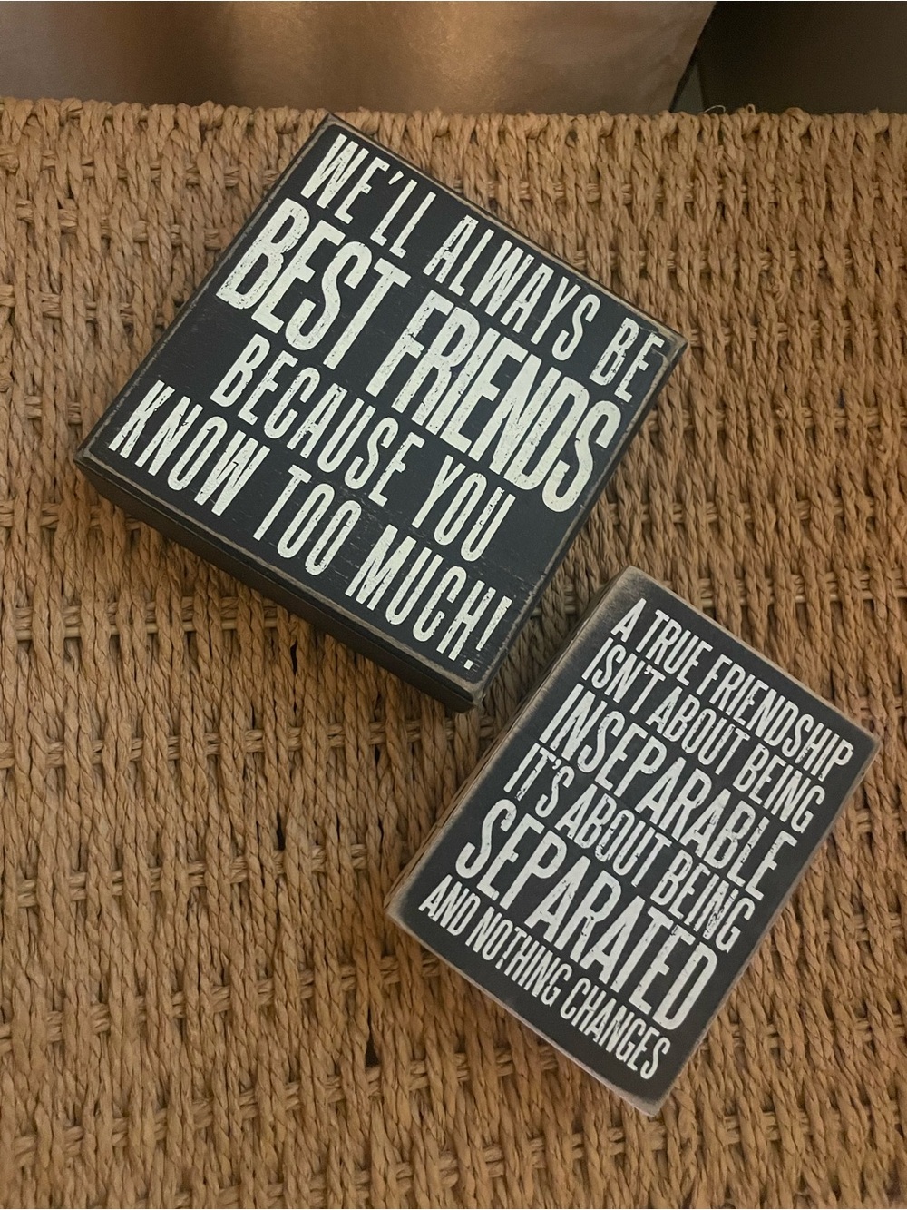 Set of 2 Black & White Friendship Blocks
